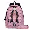 Boys Girls School Bags Japan Anime Demon Slayer 2 Pieces Backpacks Pencil Case Teenager Students Cartoon - Demon Slayer Merch