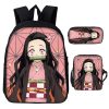 Demon Slayer Anime 3Pcs Set Backpack Nezuko Student School Shoulder Bag Kids Cute Travel Backpack Children - Demon Slayer Merch
