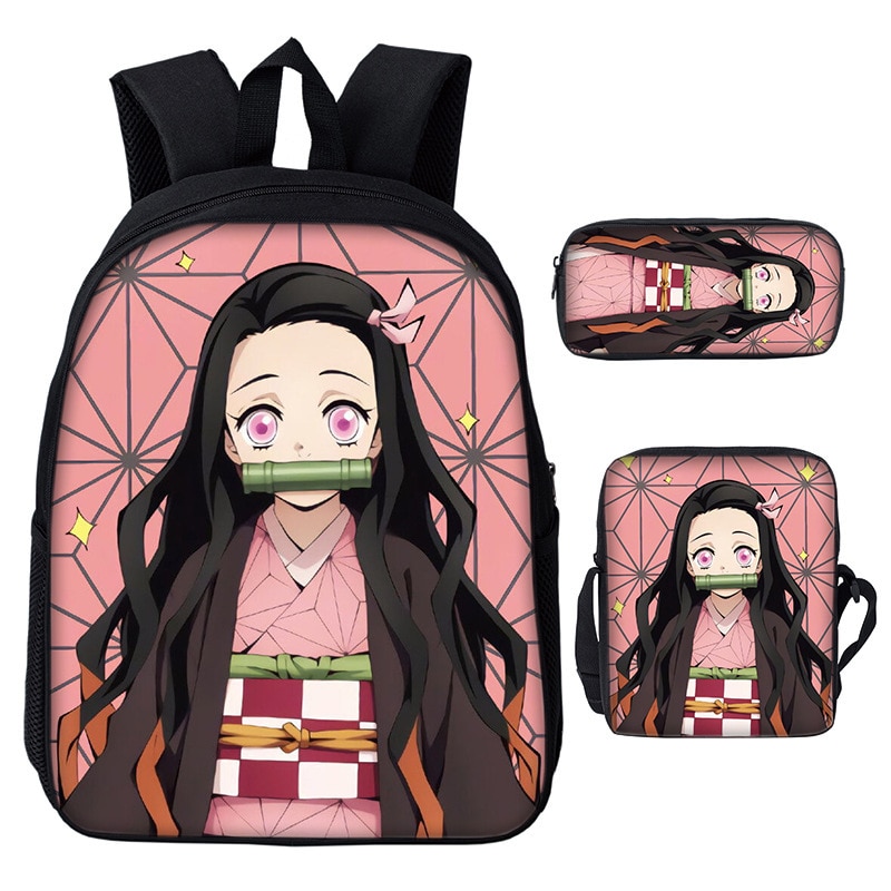 Demon Slayer Anime Set Backpack Nezuko Student - Demon Slayer Merch