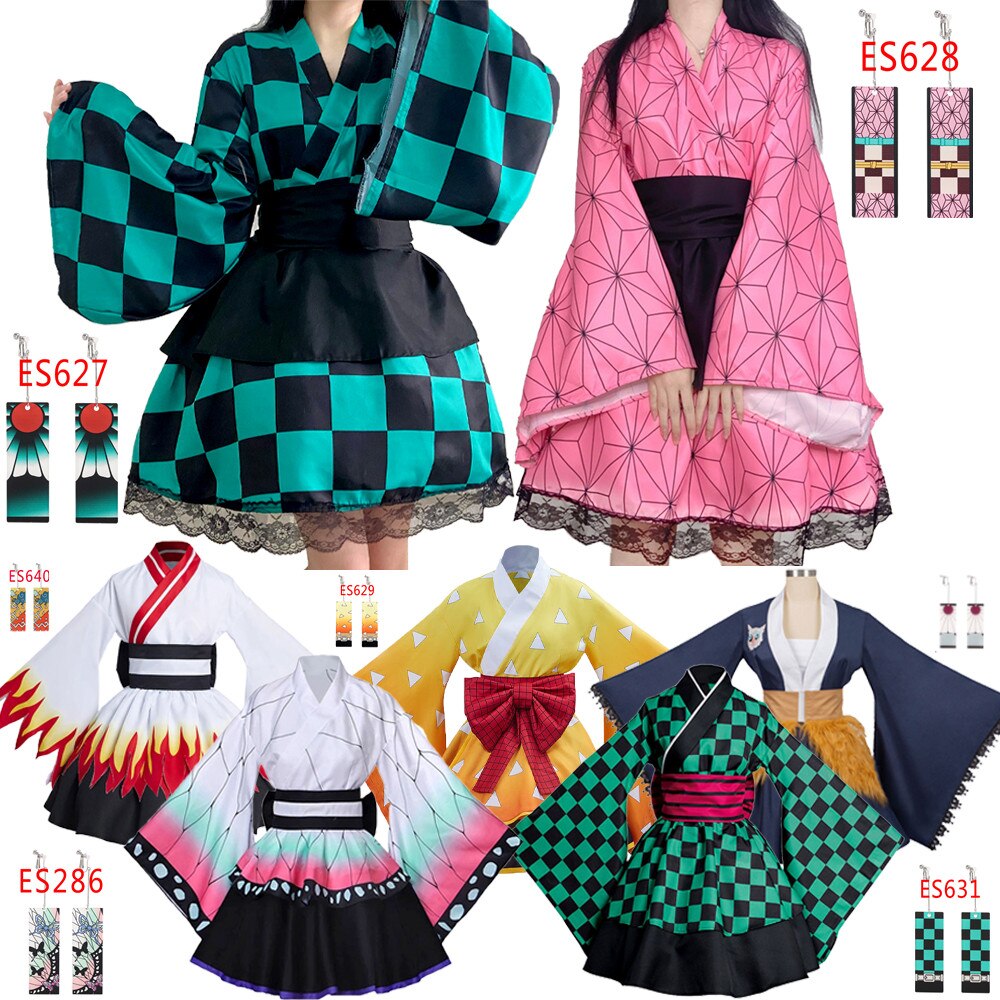 Demon Slayer Kimono Lolita Kamado Nezuko Cosplay - Demon Slayer Merch