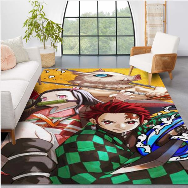 Demon Slayer Tanjiro Nezuko Inosuke Anime Area Rug Demon Slayer Merch 2450