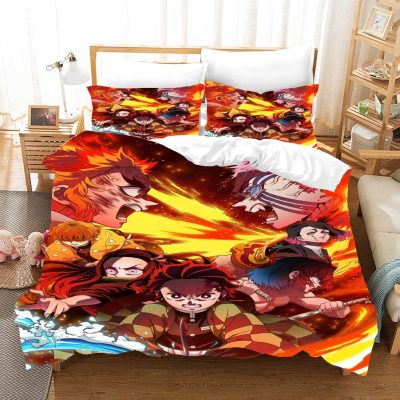Pink Demon Slayer Bedding Set Anime Yazuko Modern Luxury Duvet Cover Sets Comforter Bed Linen Queen 12 - Demon Slayer Merch