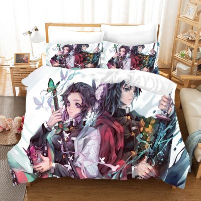 Pink Demon Slayer Bedding Set Anime Yazuko Modern Luxury Duvet Cover Sets Comforter Bed Linen Queen 5 - Demon Slayer Merch