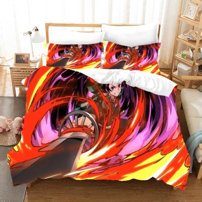 Pink Demon Slayer Bedding Set Anime Yazuko Modern Luxury Duvet Cover Sets Comforter Bed Linen Queen 7 - Demon Slayer Merch