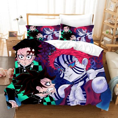 Pink Demon Slayer Bedding Set Anime Yazuko Modern Luxury Duvet Cover Sets Comforter Bed Linen Queen 9 - Demon Slayer Merch