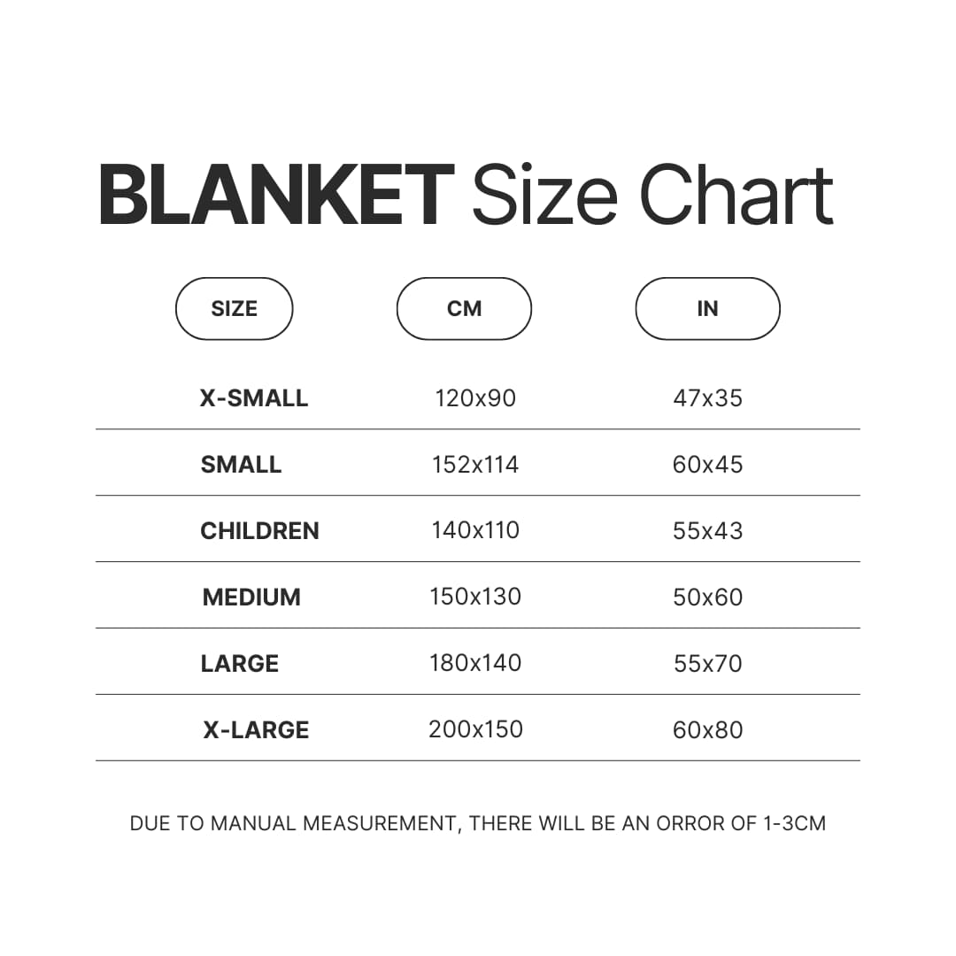 Blanket Size Chart - Demon Slayer Merch