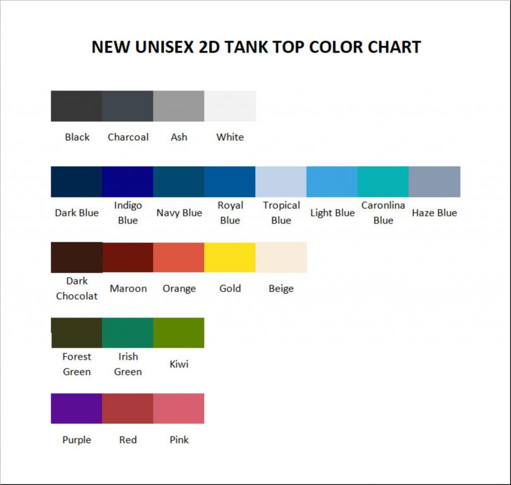 tank top color chart - Demon Slayer Merch